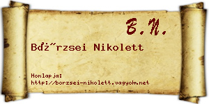 Börzsei Nikolett névjegykártya