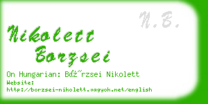 nikolett borzsei business card